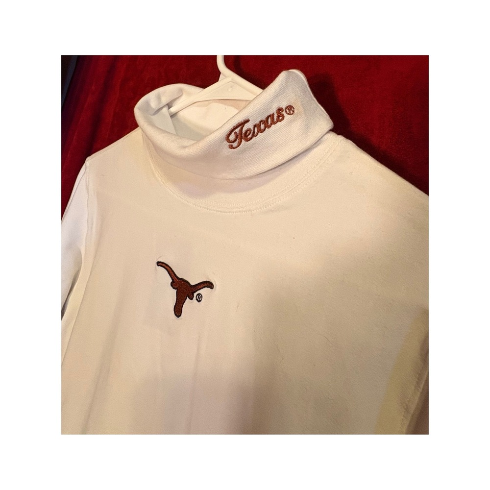 Colosseum Turtleneck Men M White Good Texas Longhorns Embroidered NCAA Top - Picture 8 of 11